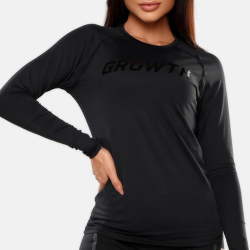 Camiseta Preta Manga Longa Termica Segunda Pele Growth