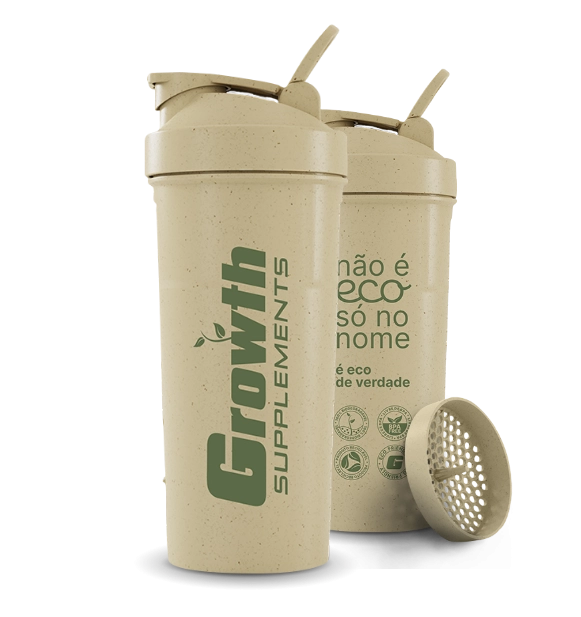 Coqueteleira Biodegradável frente e verso - Growth Supplements