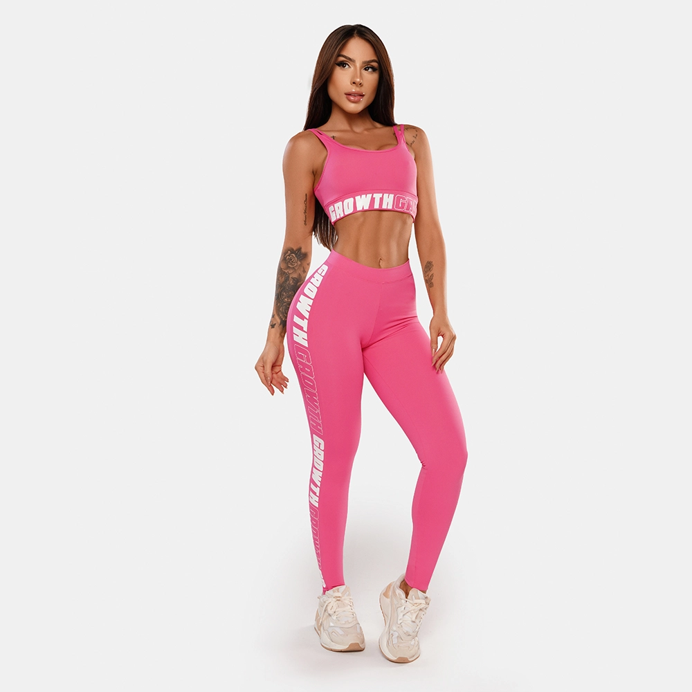 Legging Rosa Ad Recorte Logo Growth