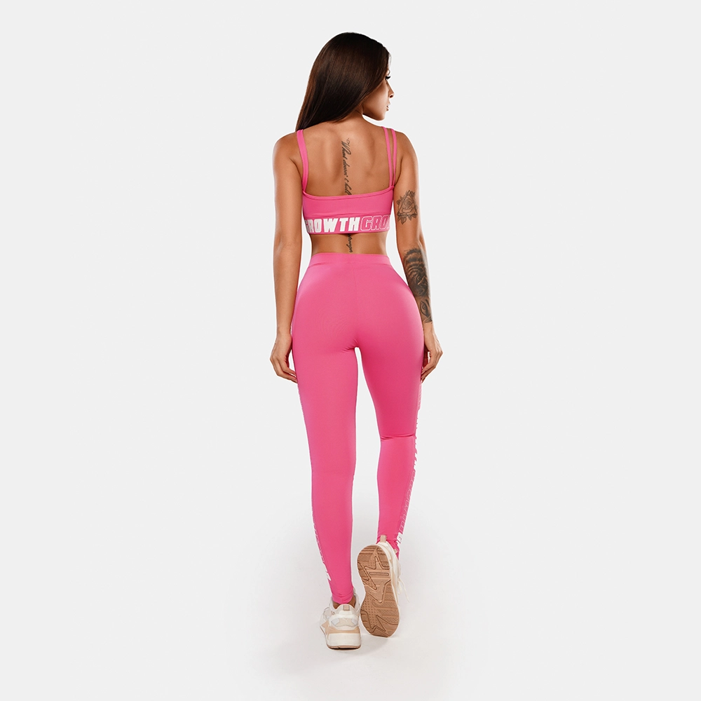 Legging Rosa Ad Recorte Logo Growth