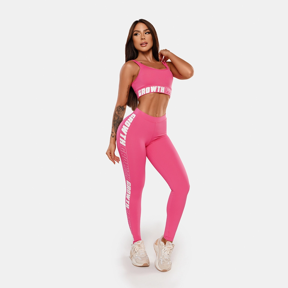 Legging Rosa Ad Recorte Logo Growth