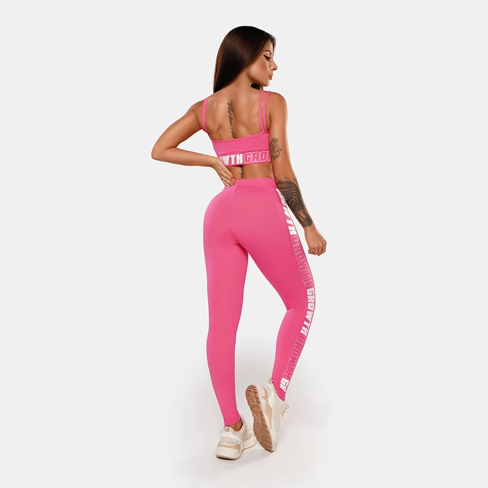 Legging Rosa Ad Recorte Logo Growth