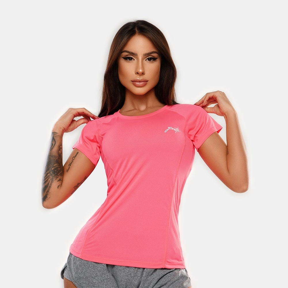 Camiseta Feminina Growth Manuscrito Rosa