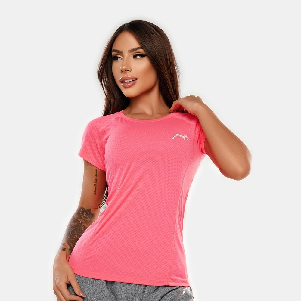 Camiseta Feminina Growth Manuscrito Rosa