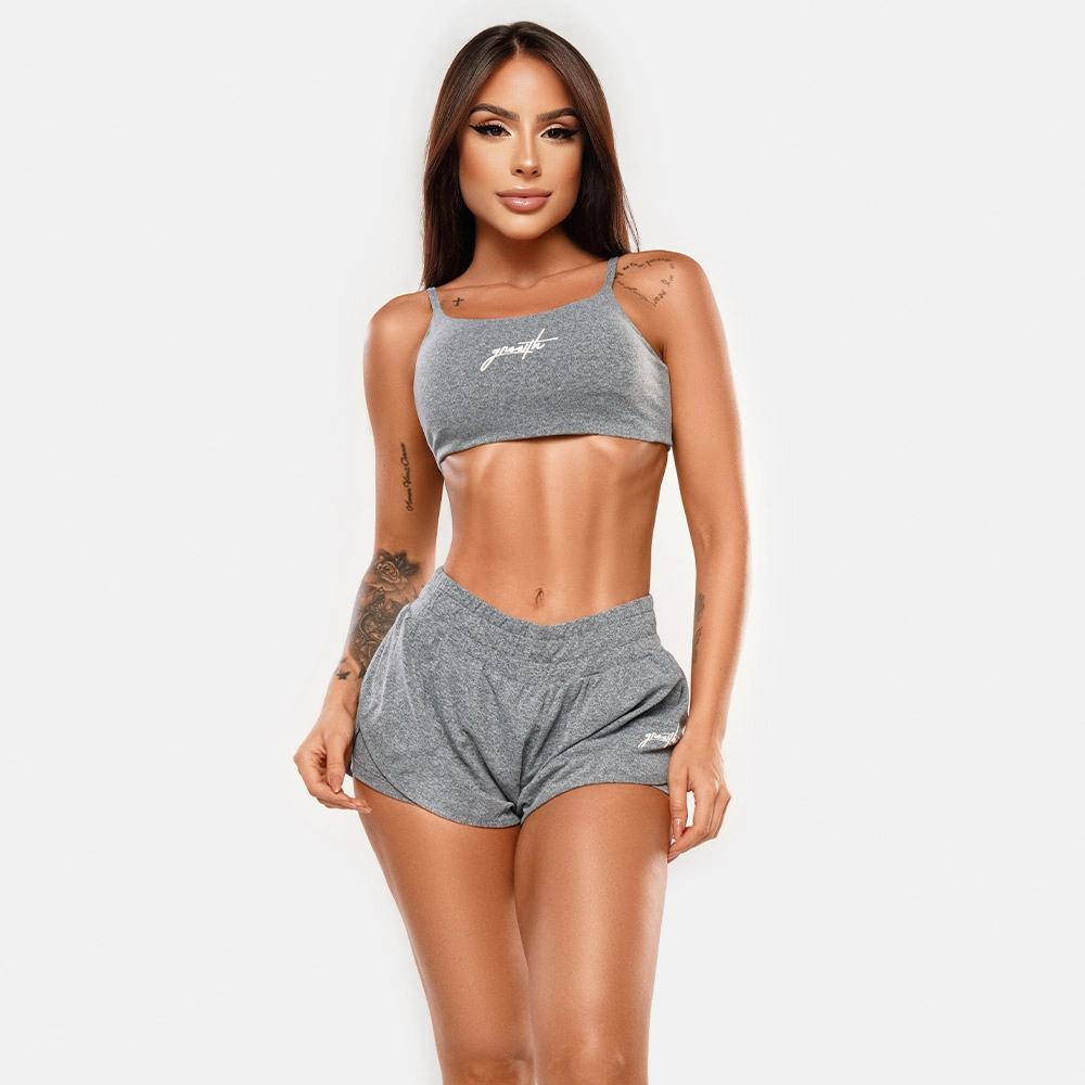 Shorts Growth Manuscrito Cinza