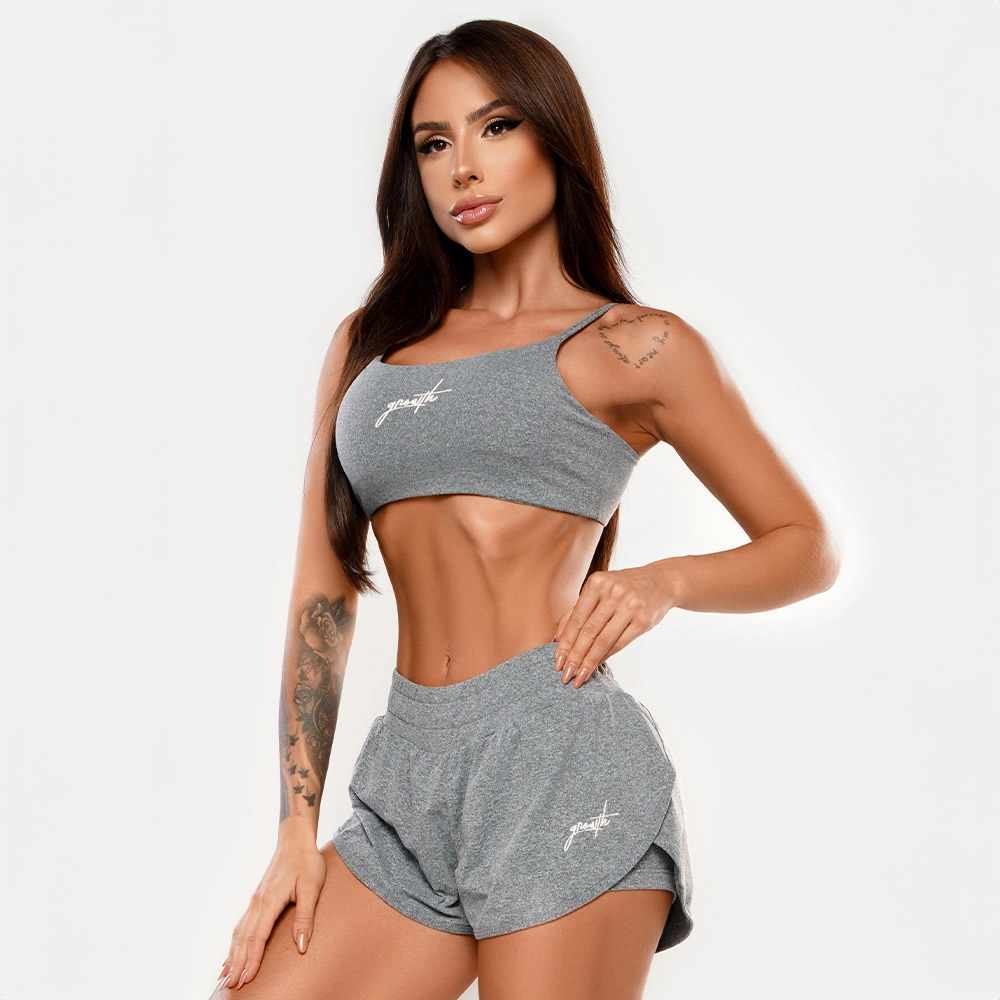 Shorts Growth Manuscrito Cinza