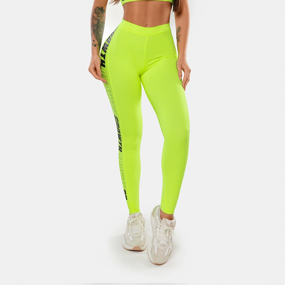 Legging Amarelo Neon Ad Recorte Logo Growth
