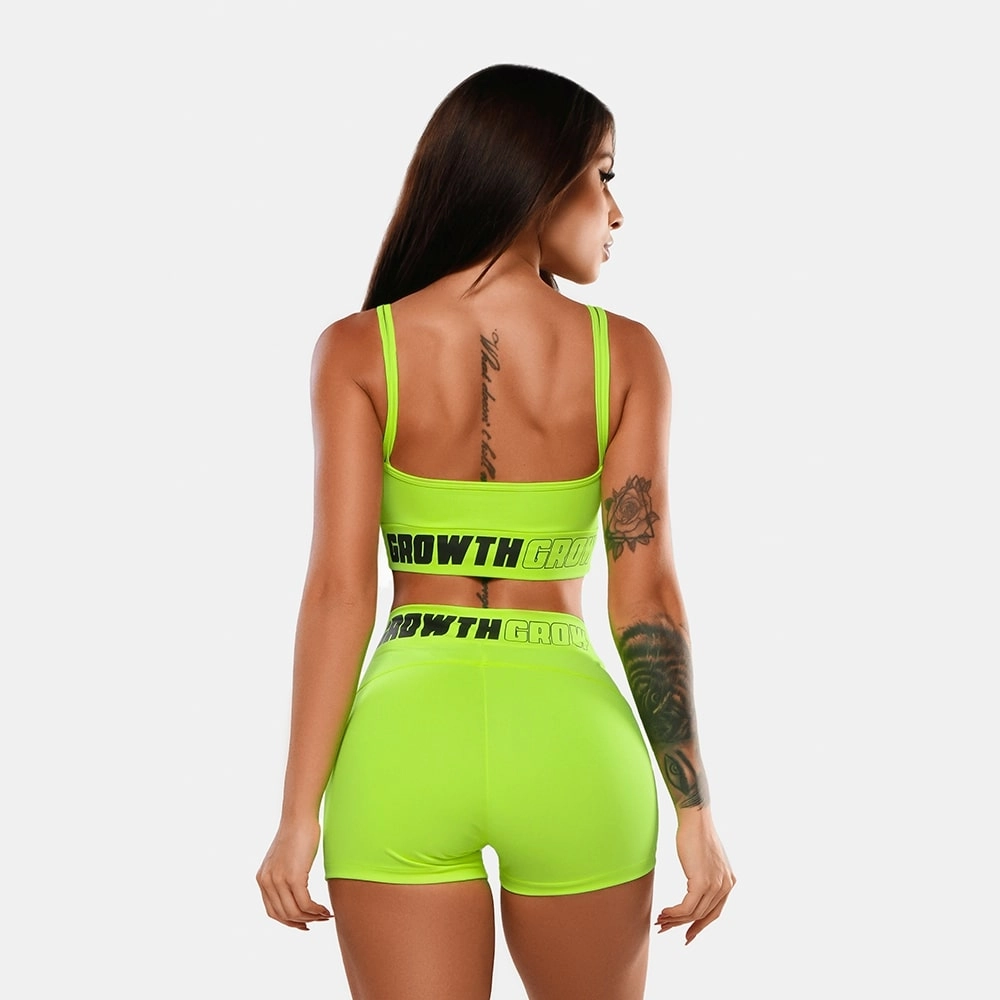 Short Amarelo Neon Ad Recorte Logo Growth