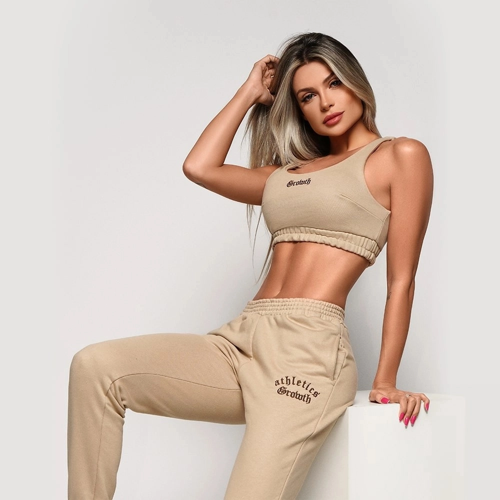 Calça Moletom Growth Athletics Bege