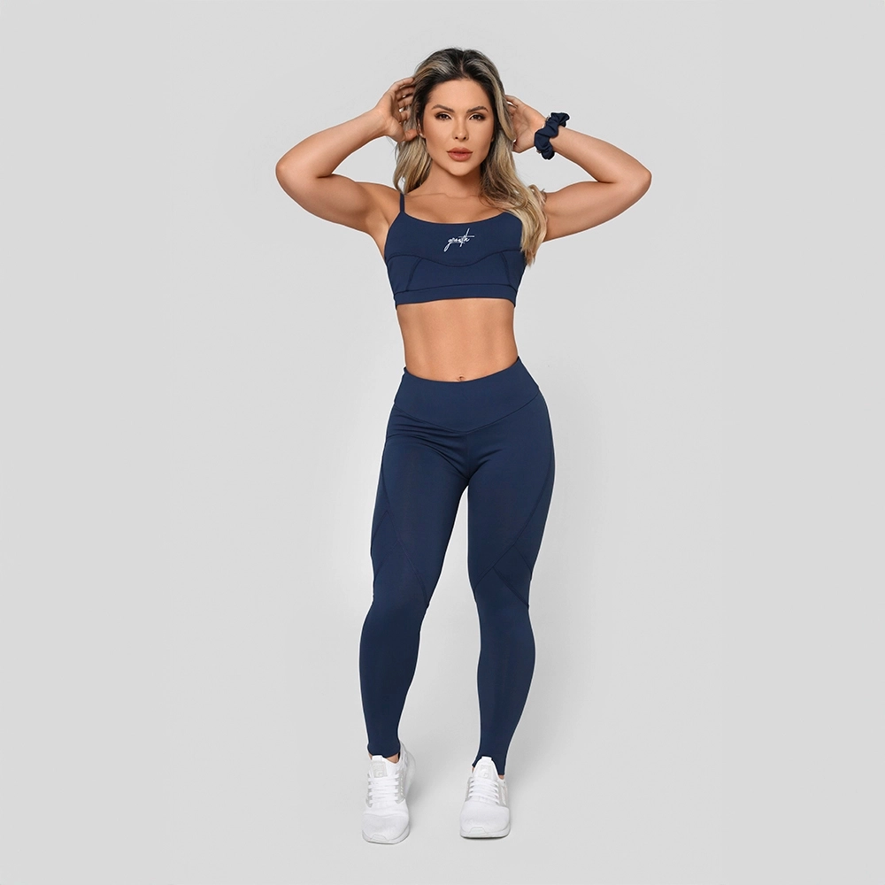 Legging Growth Cut Manuscrito Azul Marinho