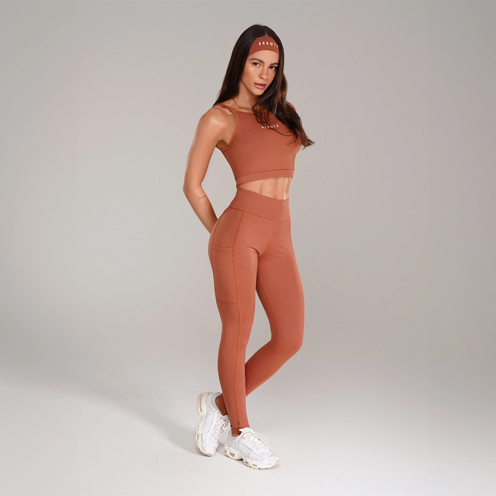 Legging Growth Beaut Marrom Cocoa