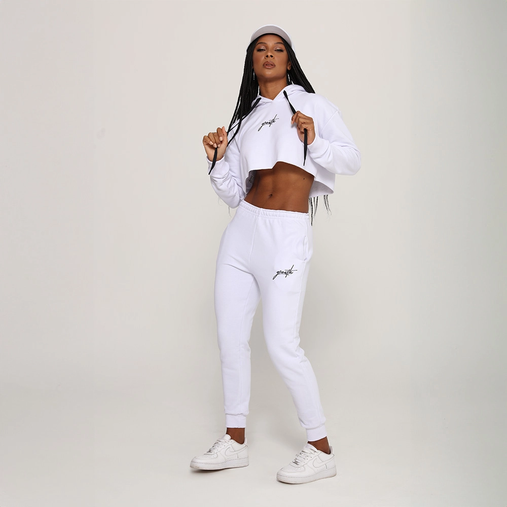 Calça Moletom Growth Manuscrito Branco