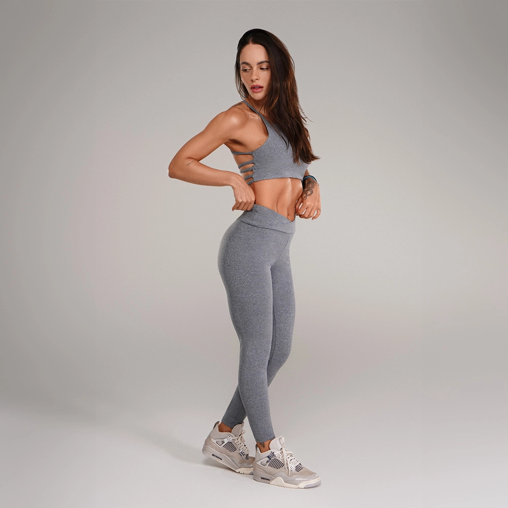 Legging Growth Ning Cinza Mescla Claro