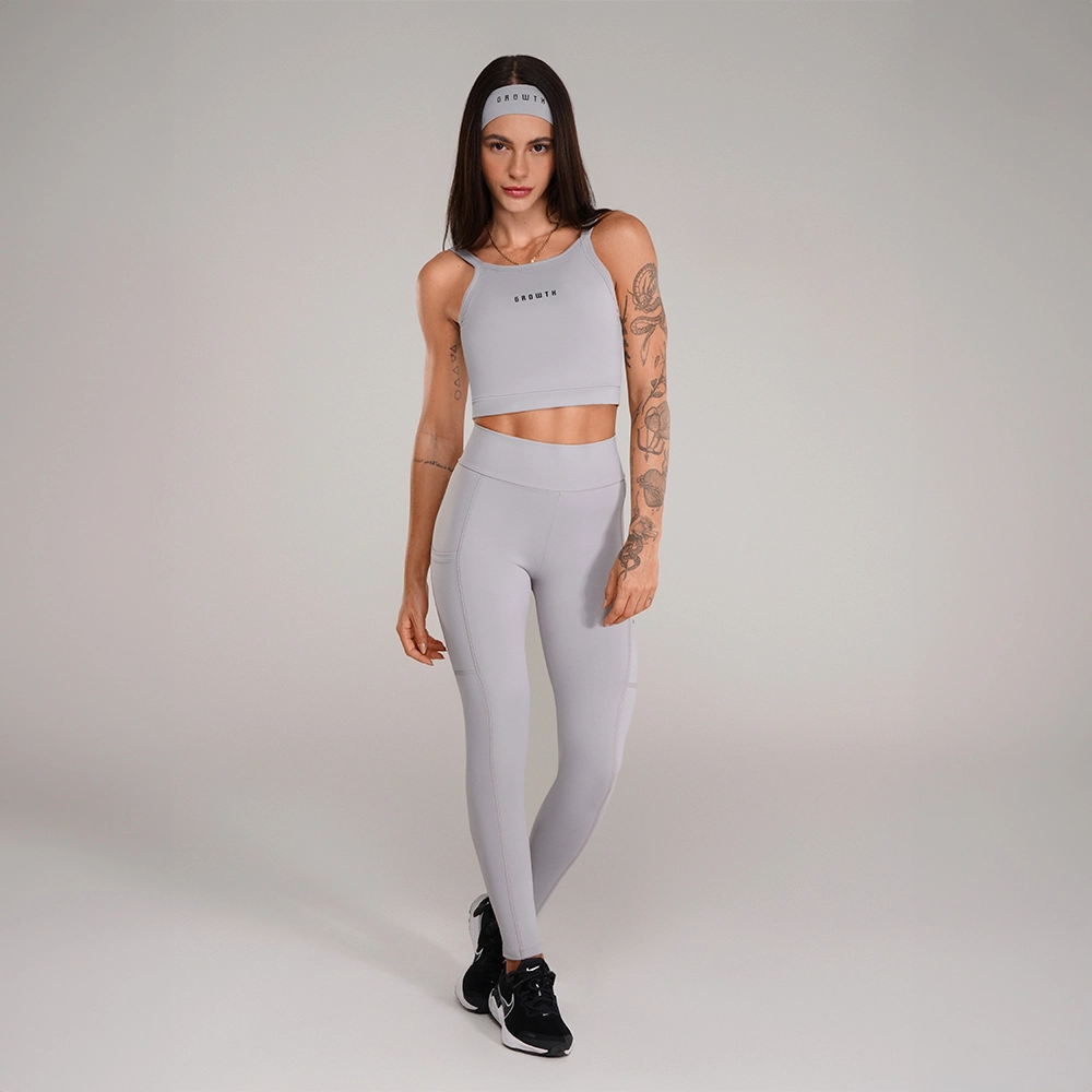 Legging Growth Beaut Cinza Glitter