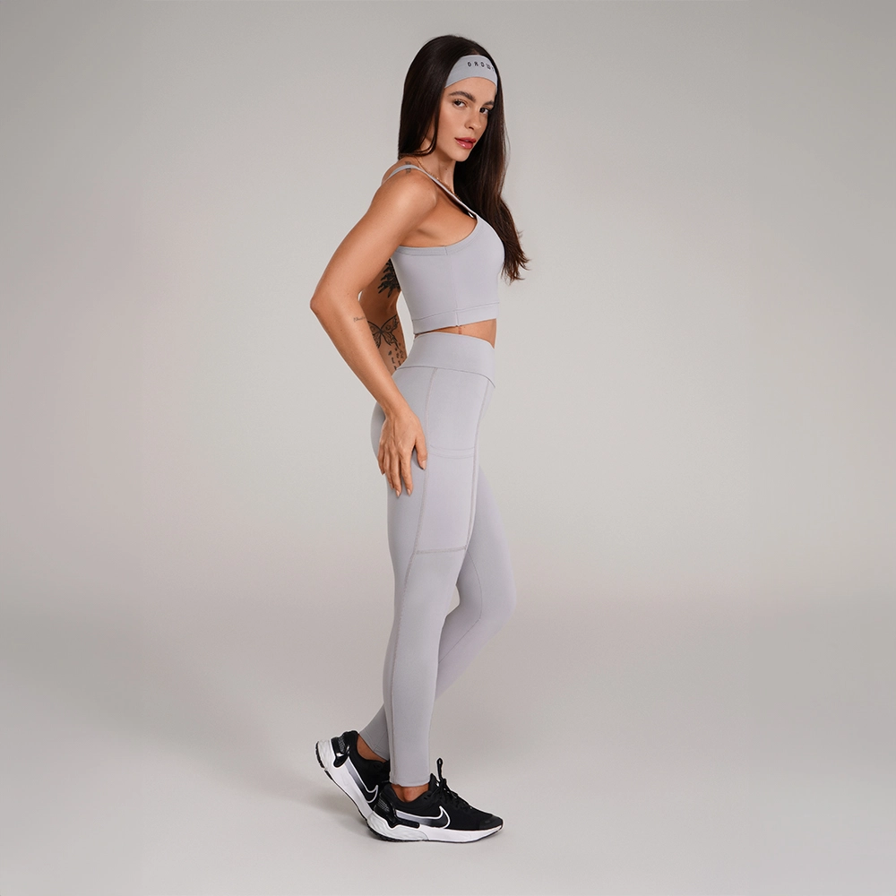 Legging Growth Beaut Cinza Glitter