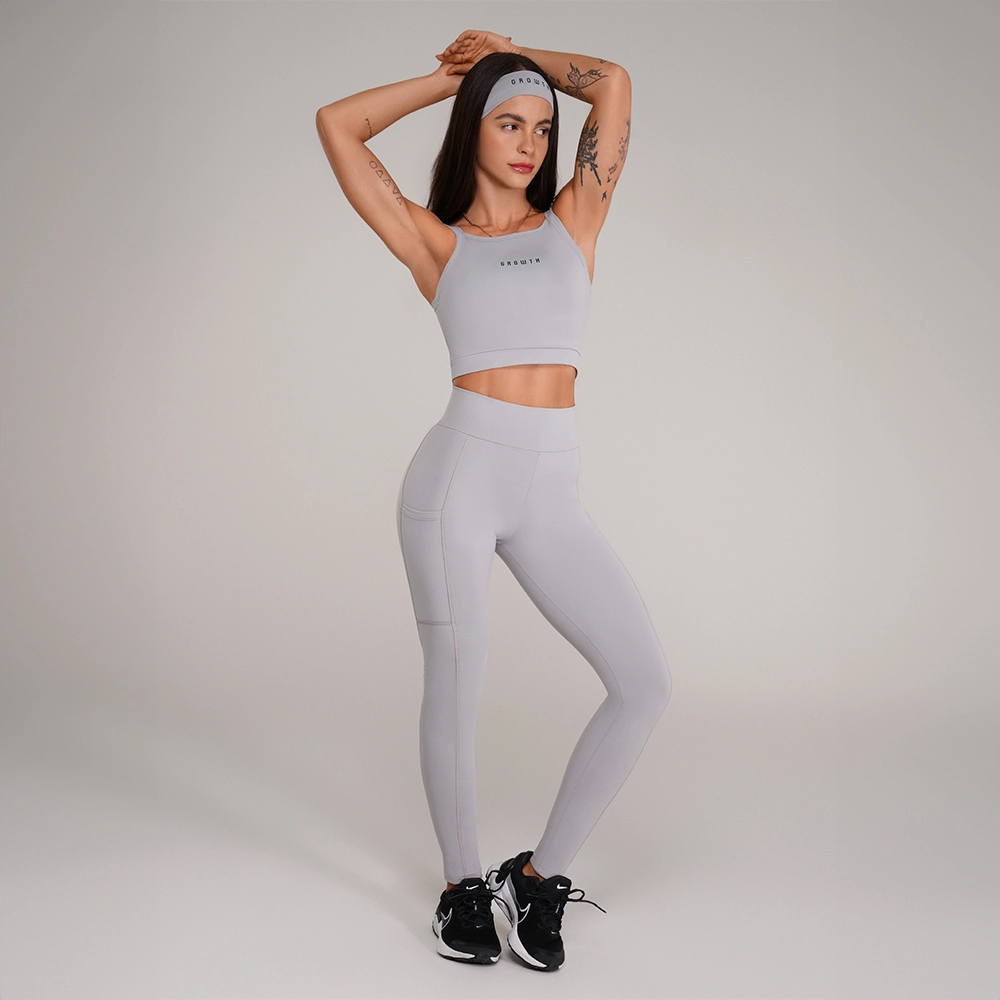 Legging Growth Beaut Cinza Glitter