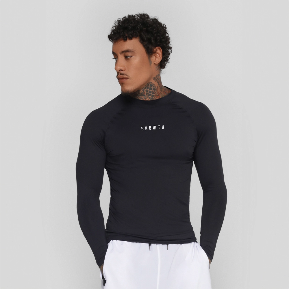 Camiseta Preta Manga Longa Termica Segunda Pele Growth Under