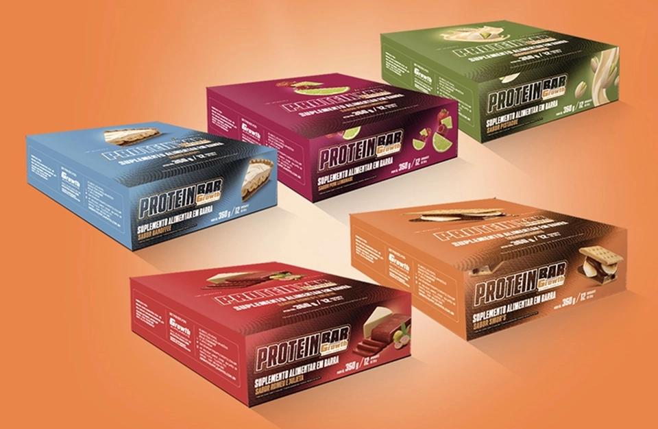 5 embalagens de PROTEIN BAR 30G - DISPLAY C/ 12 UN