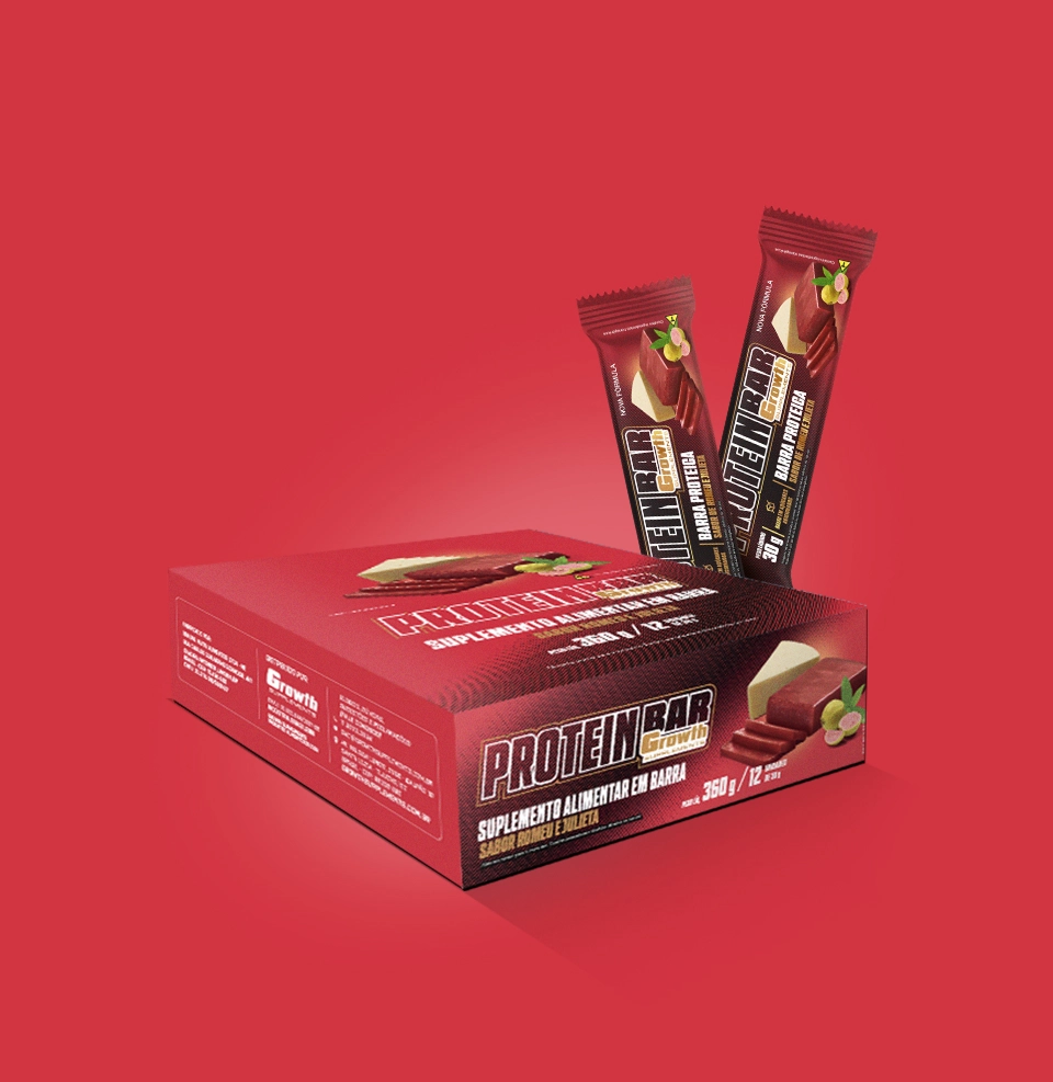 Caixas de protein bar - Growth Supplements