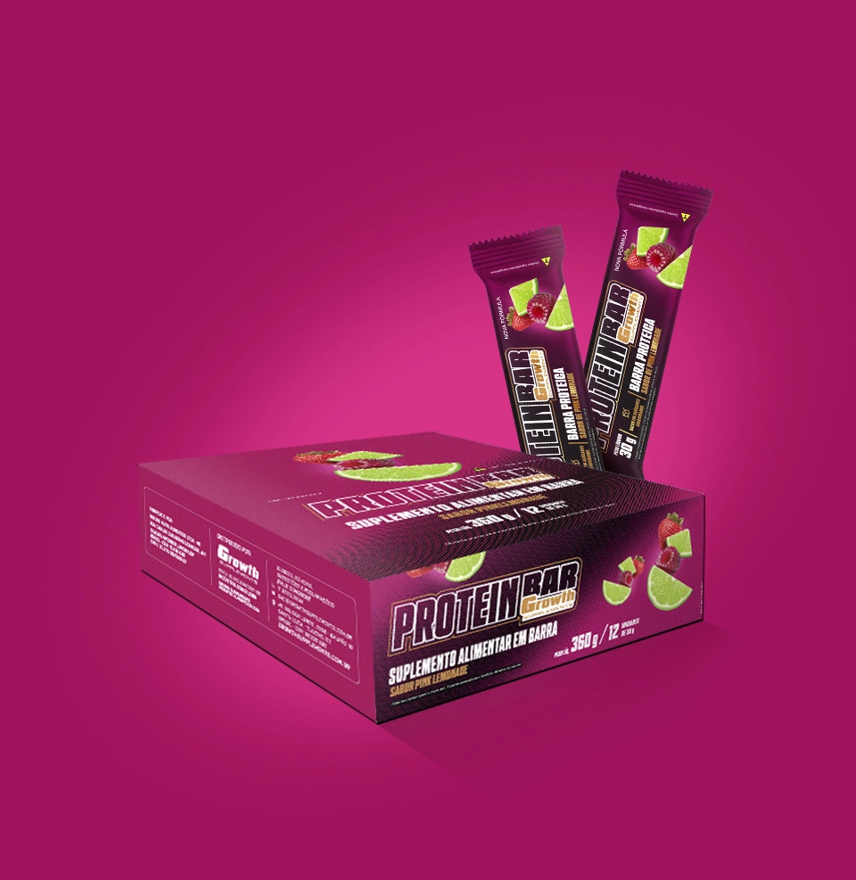 Caixas de protein bar - Growth Supplements