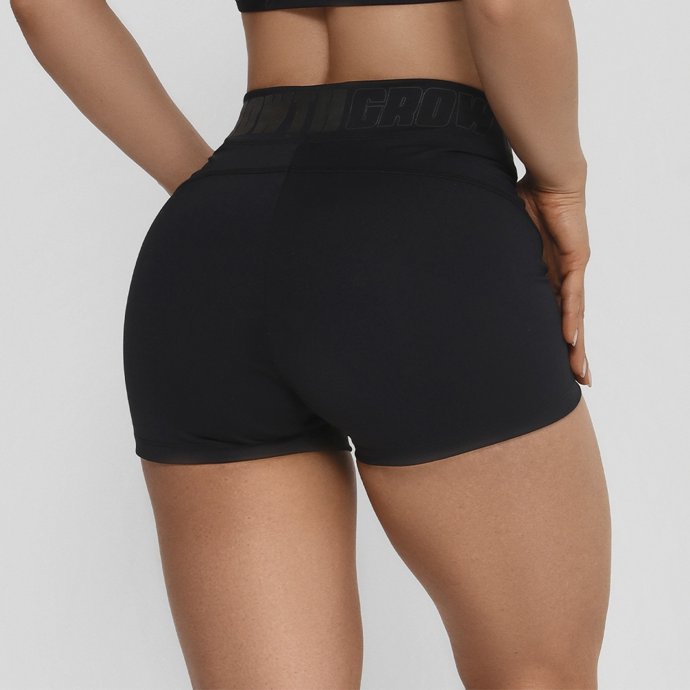 Short All Black Ad Recorte Logo Growth