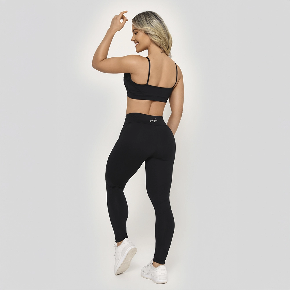Legging Growth Cut Manuscrito Preto