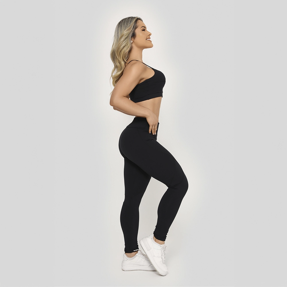 Legging Growth Cut Manuscrito Preto