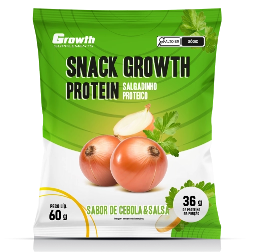 Foto do produto SNACK GROWTH PROTEIN 60G SABOR CEBOLA E SALSA