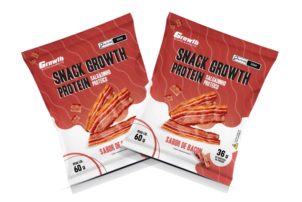 GROWTH SUPPLEMENTS - Embalagens de Snack sabor Bacon