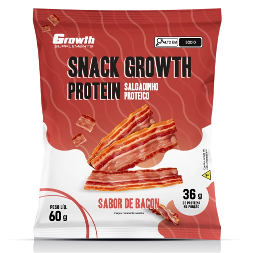 Foto do produto SNACK GROWTH PROTEIN 60G SABOR BACON