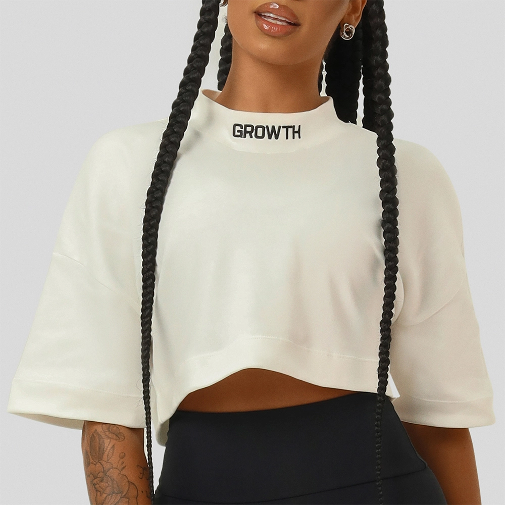 Cropped Growth Oversized Off White/Preto