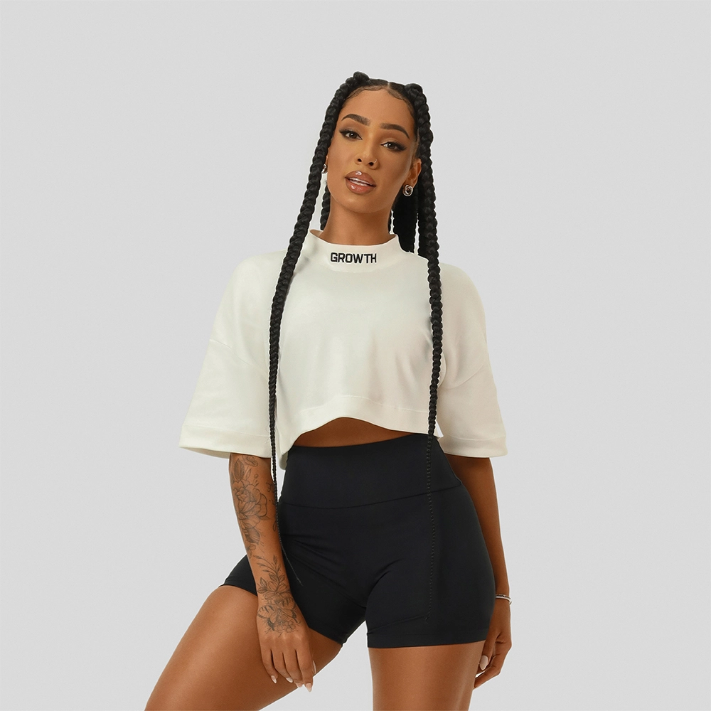 Cropped Growth Oversized Off White/Preto