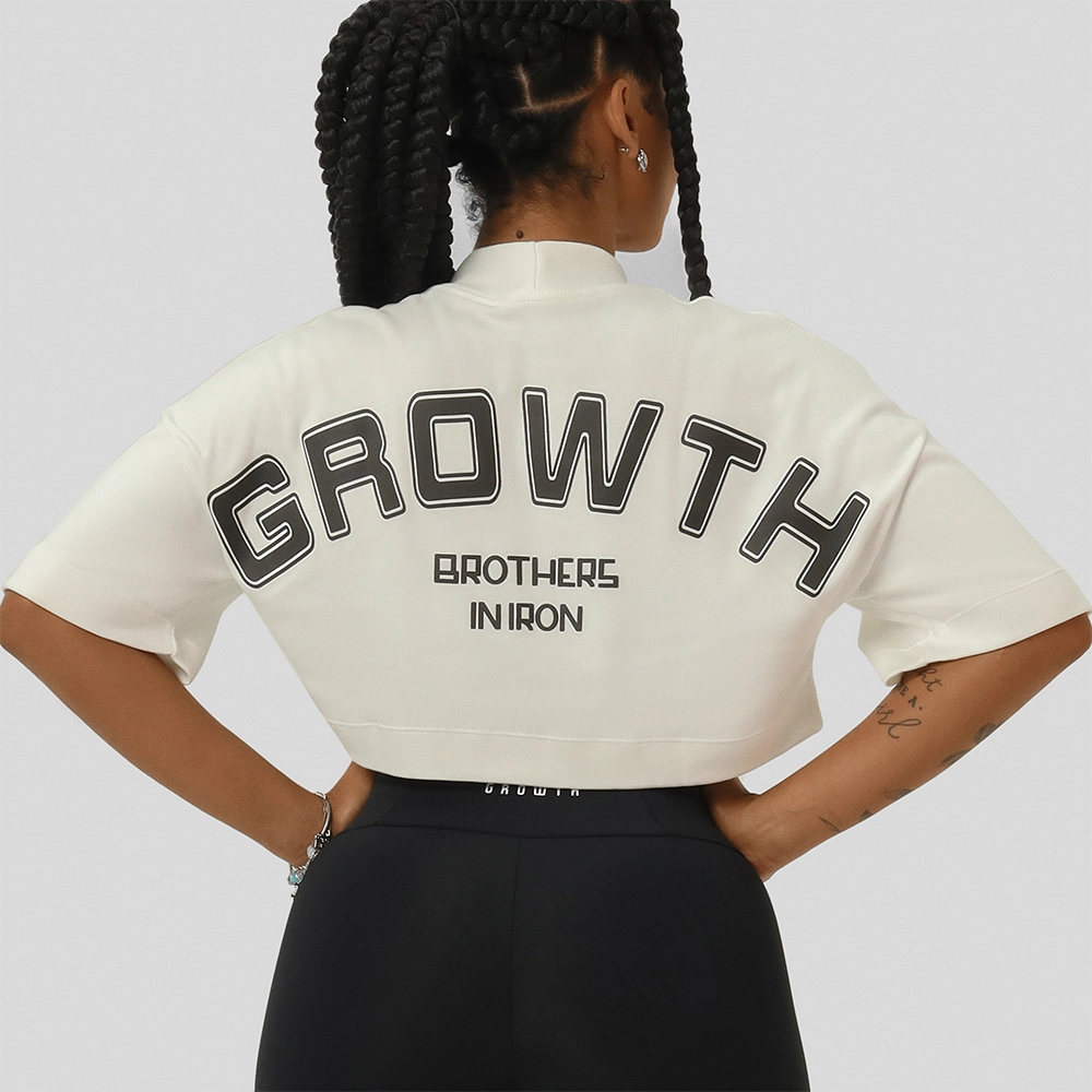 Cropped Growth Oversized Off White/Preto