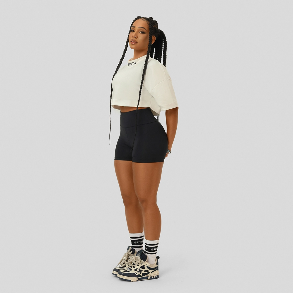 Cropped Growth Oversized Off White/Preto
