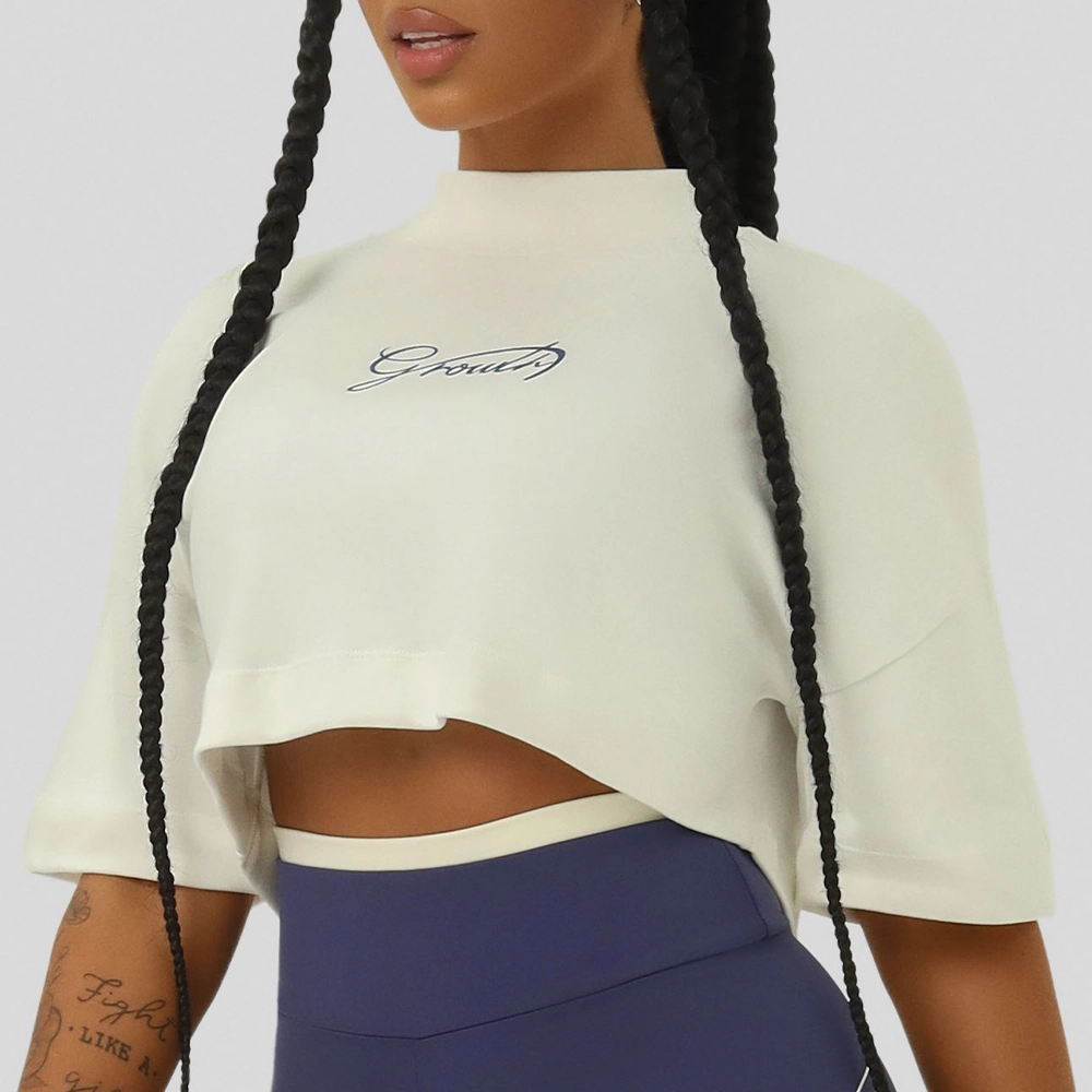 Cropped Growth Oversized Fine Branco/Azul