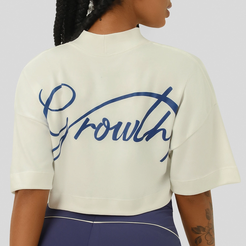 Cropped Growth Oversized Fine Branco/Azul