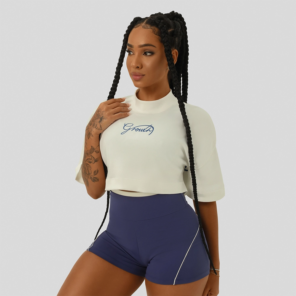 Cropped Growth Oversized Fine Branco/Azul