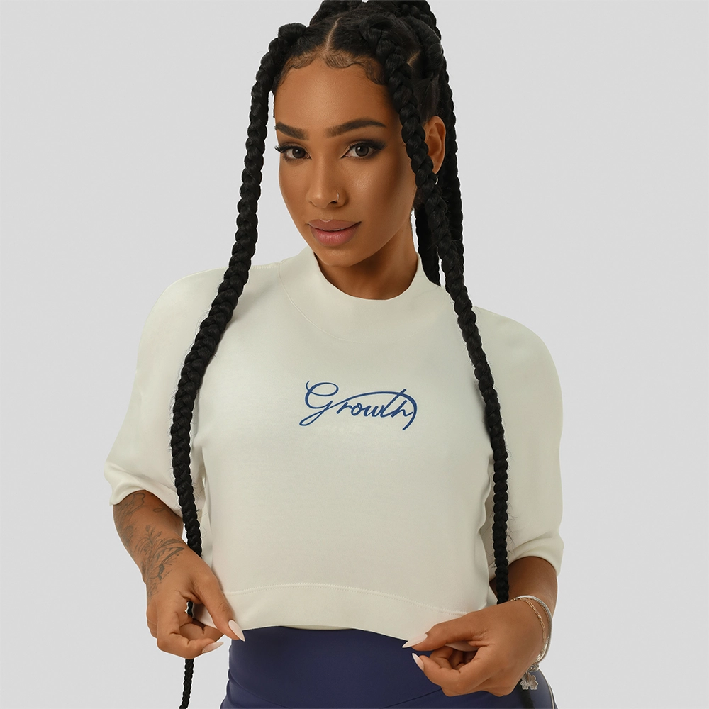 Cropped Growth Oversized Fine Branco/Azul