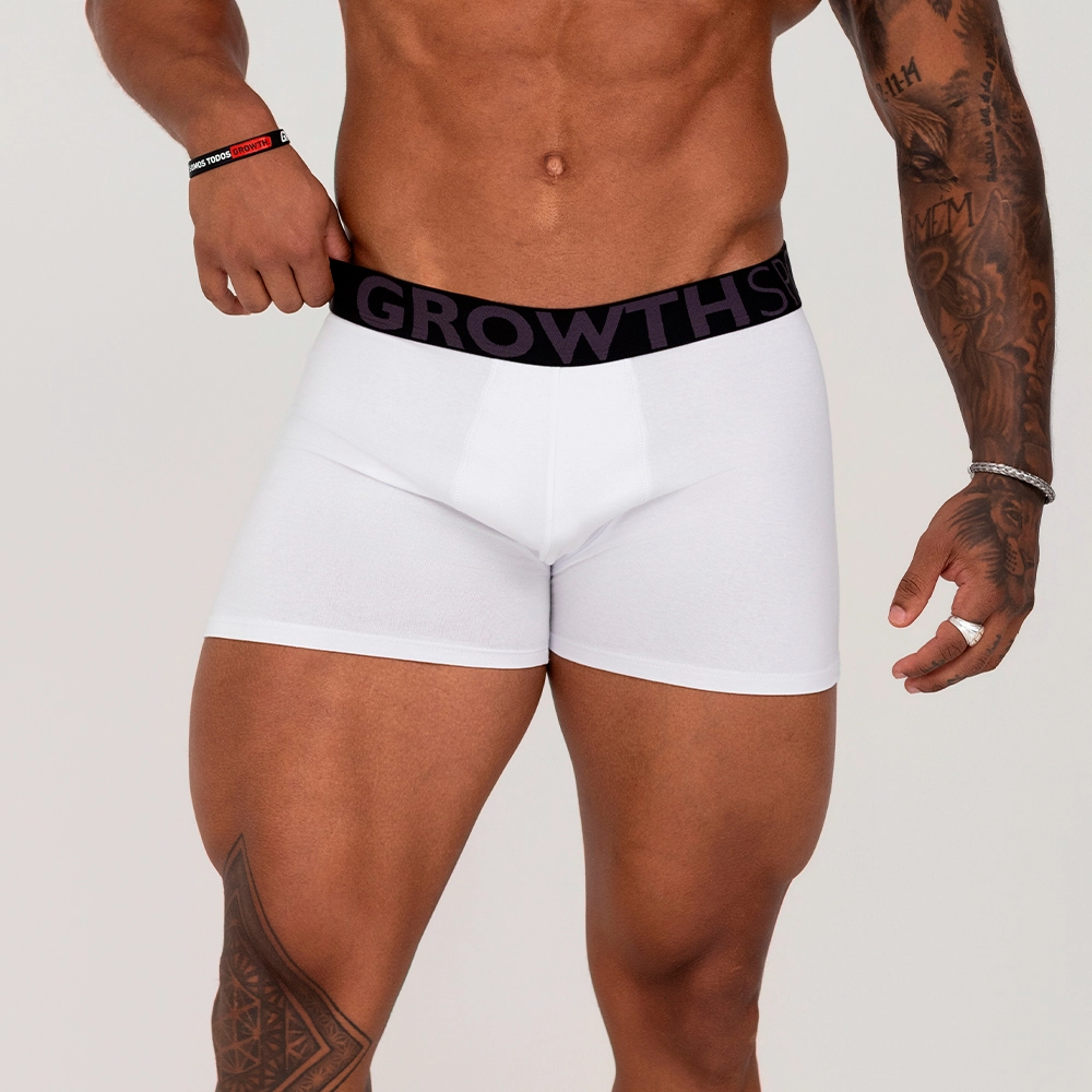 Cueca Boxer Branco Growth Premium