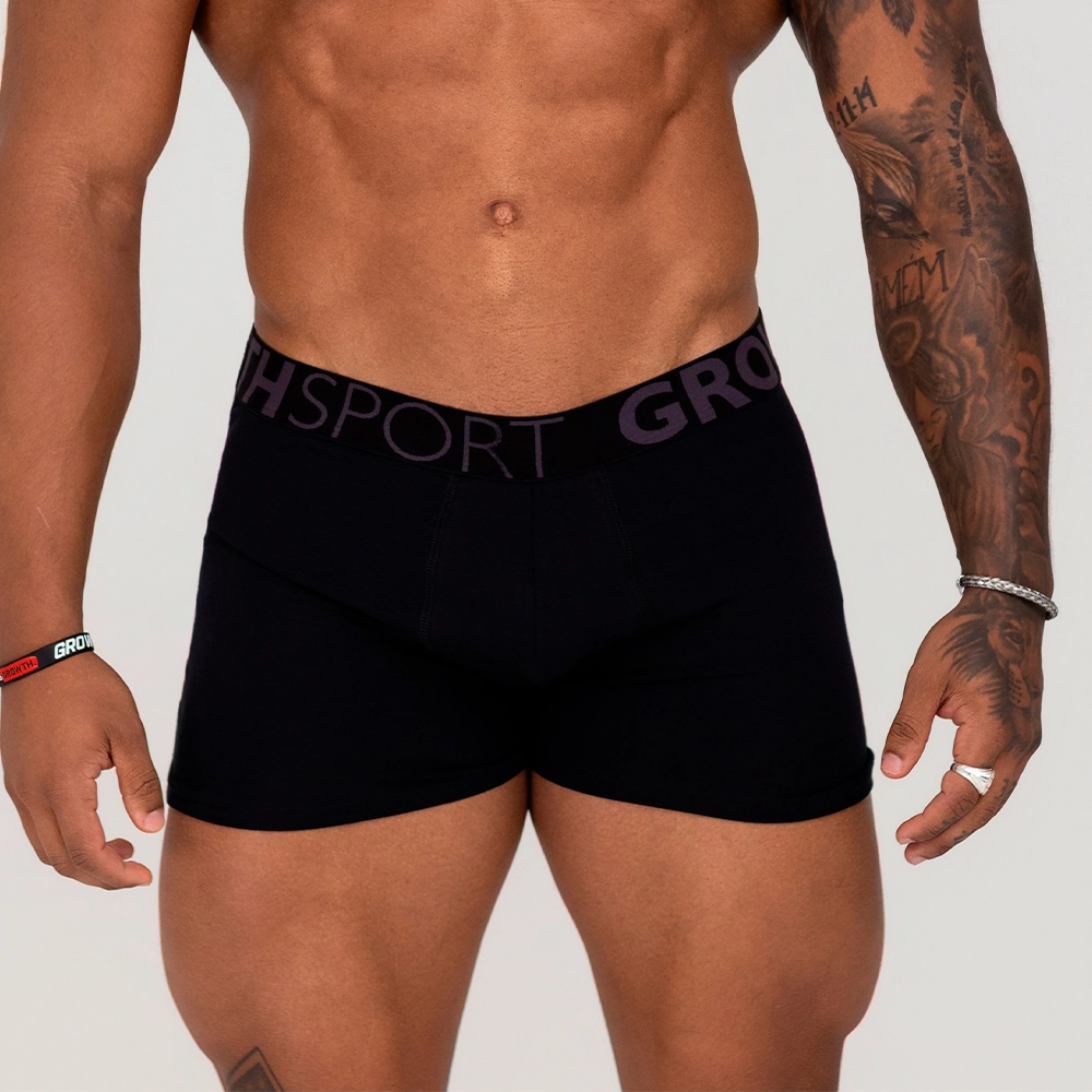Cueca Boxer Preta Growth Premium