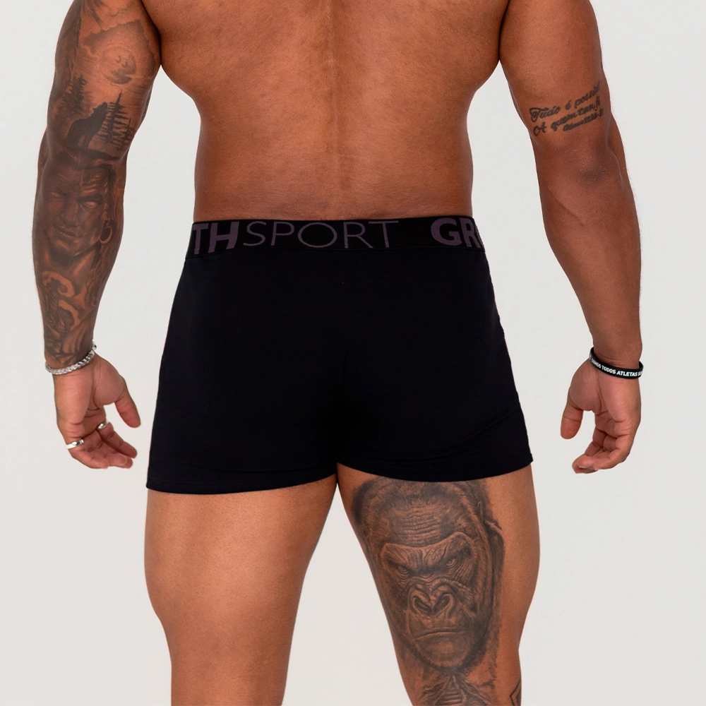 Cueca Boxer Preta Growth Premium