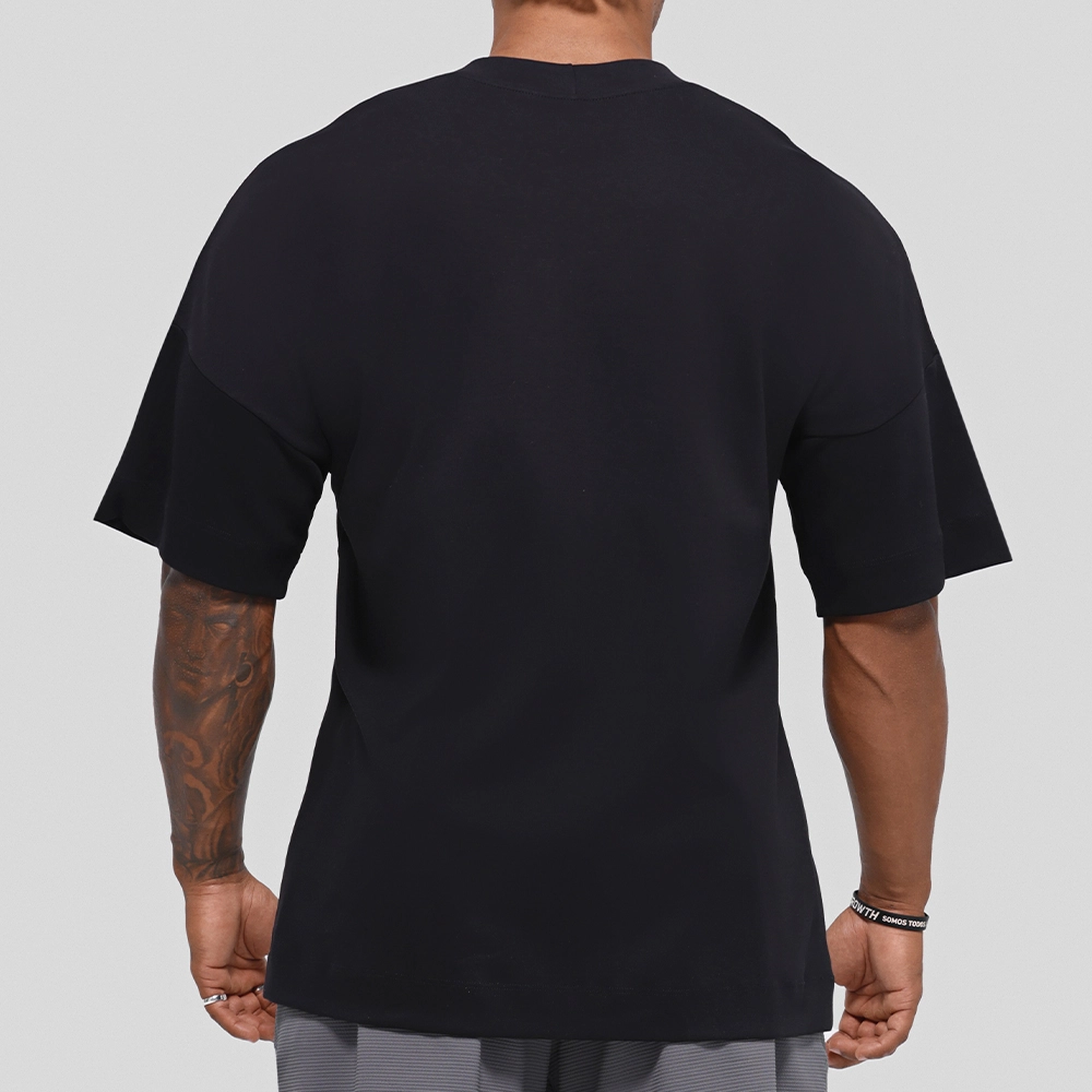 Camiseta Oversized Growth College Preta/Azul