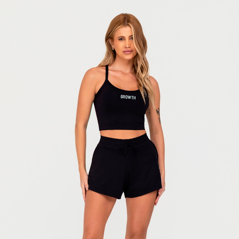 Short Growth Soltinho Com Elastico Preto