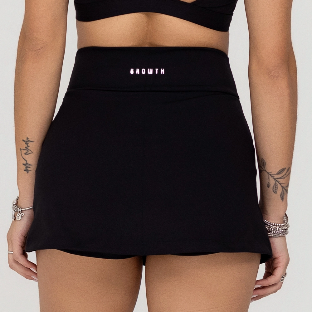Short Saia Growth Com Recorte Frontal Preto