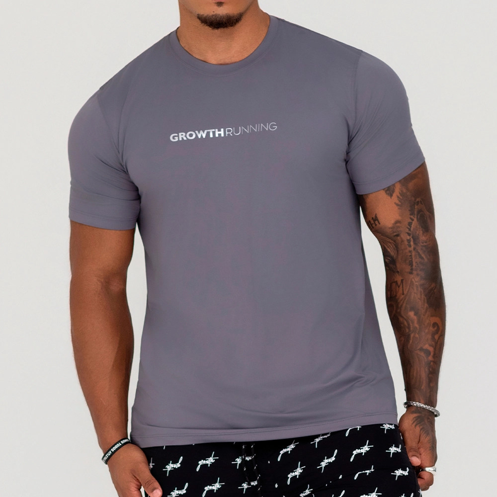 Camiseta Growth Running Cinza Grafite
