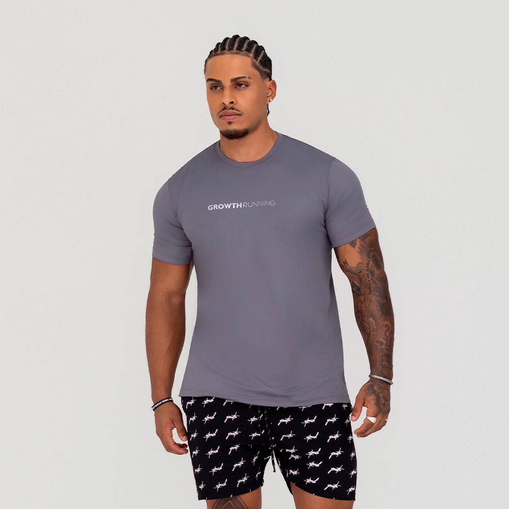 Camiseta Growth Running Cinza Grafite