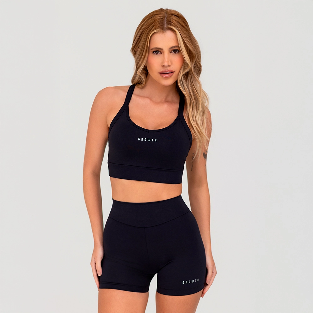 Top Growth Tiras Cruzadas Preto