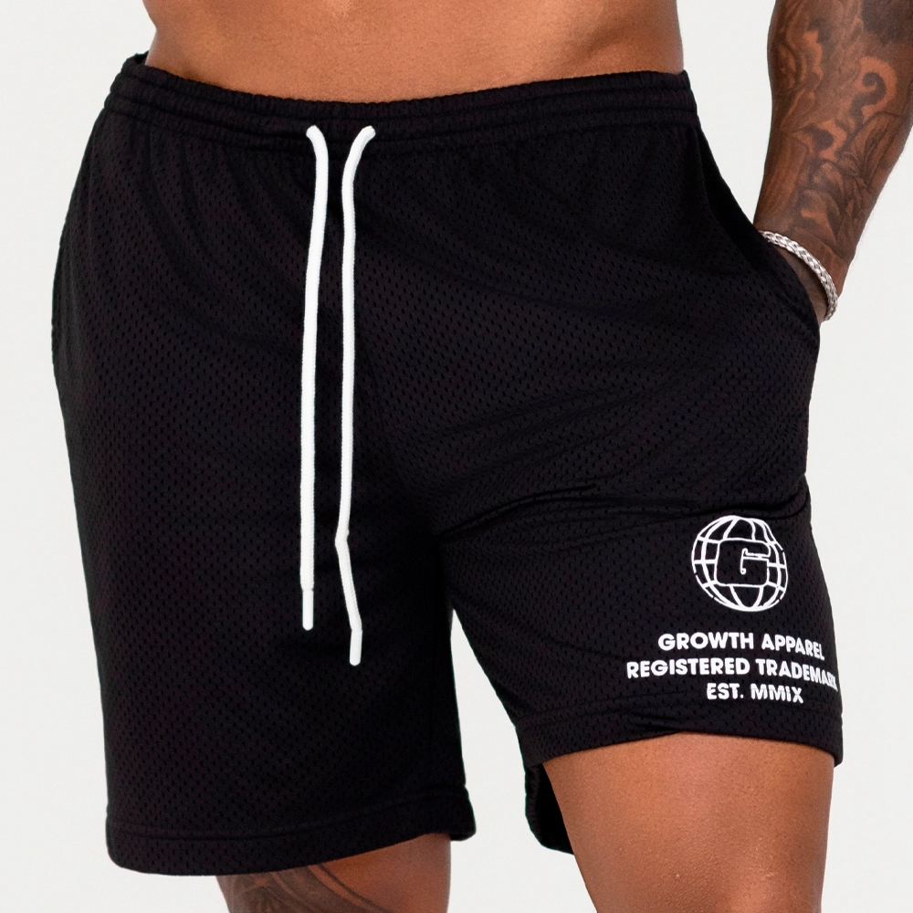 Bermuda Growth Confort Estampa Lateral Preto