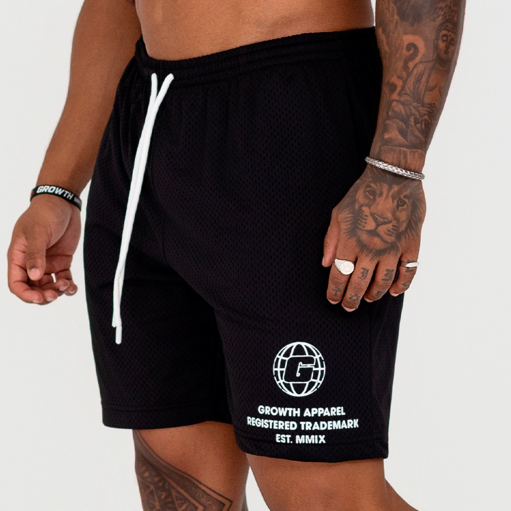Bermuda Growth Confort Estampa Lateral Preto