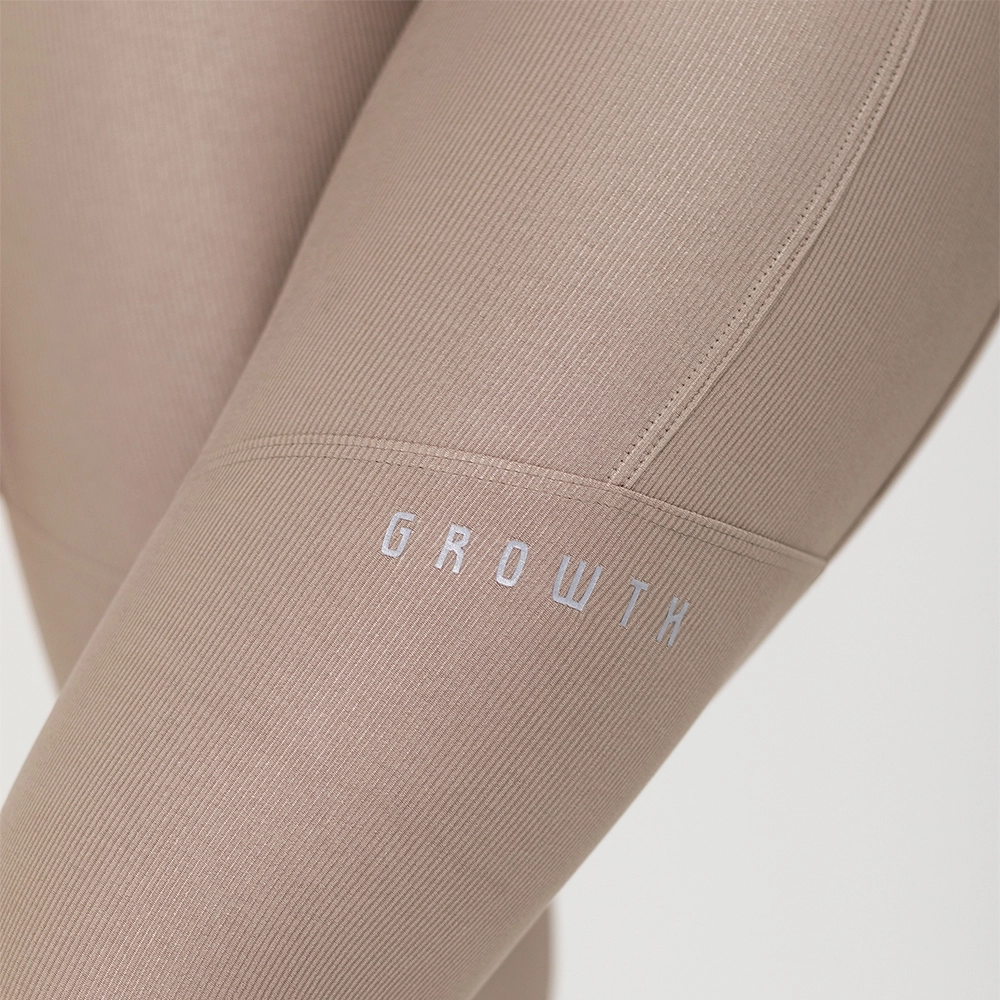 Legging Growth Shine Marrom Claro Dourado